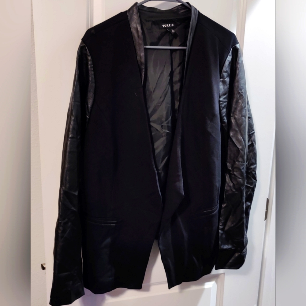 Black Leather Jacket Torrid Size 3